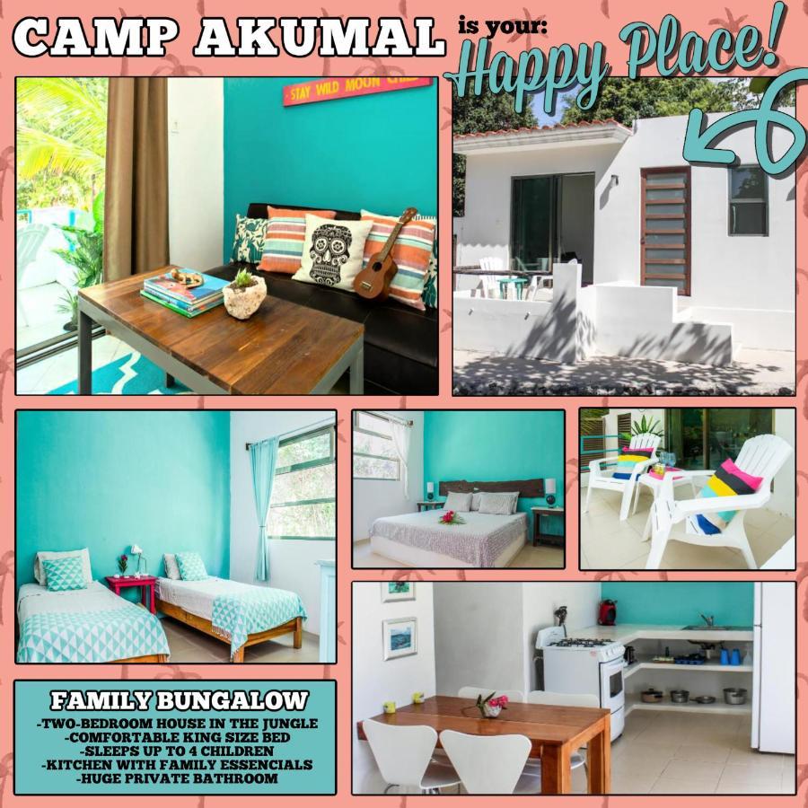 Camp Akumal - Hosted Family Bungalows Exteriör bild